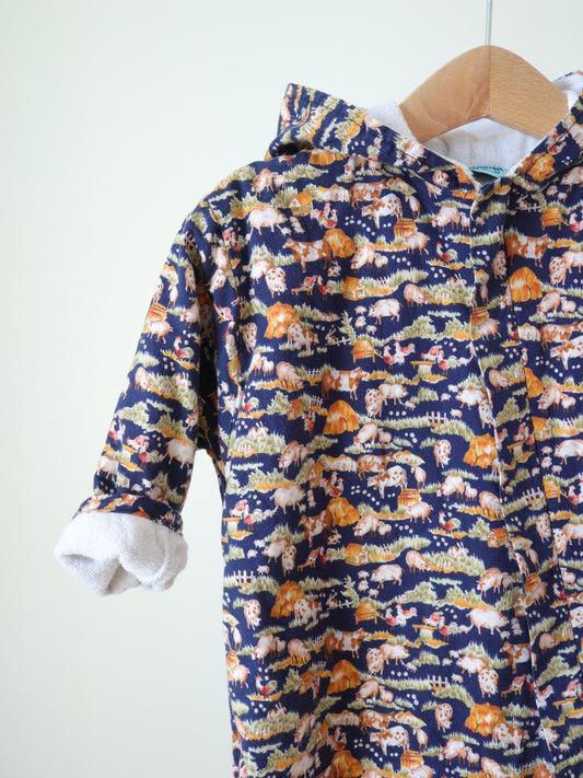 Barboteuse vintage Teddy Bears avec doublure en tissu éponge / 12 mois
