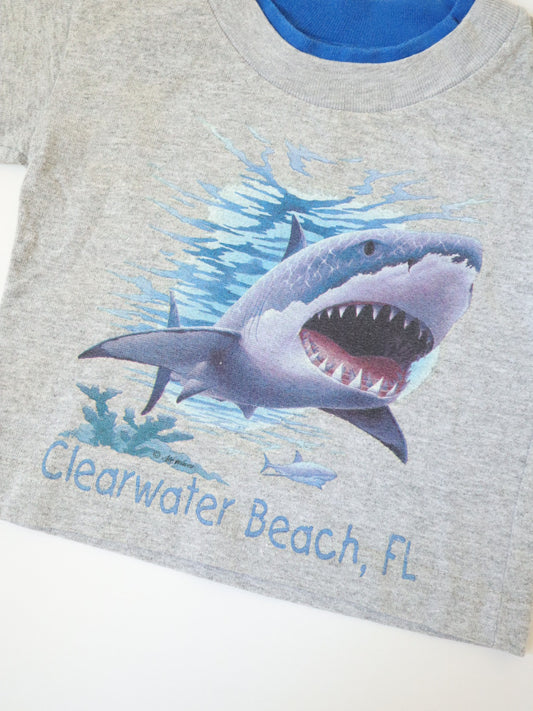 Vintage Retro Shark Print T-Shirt / 12M