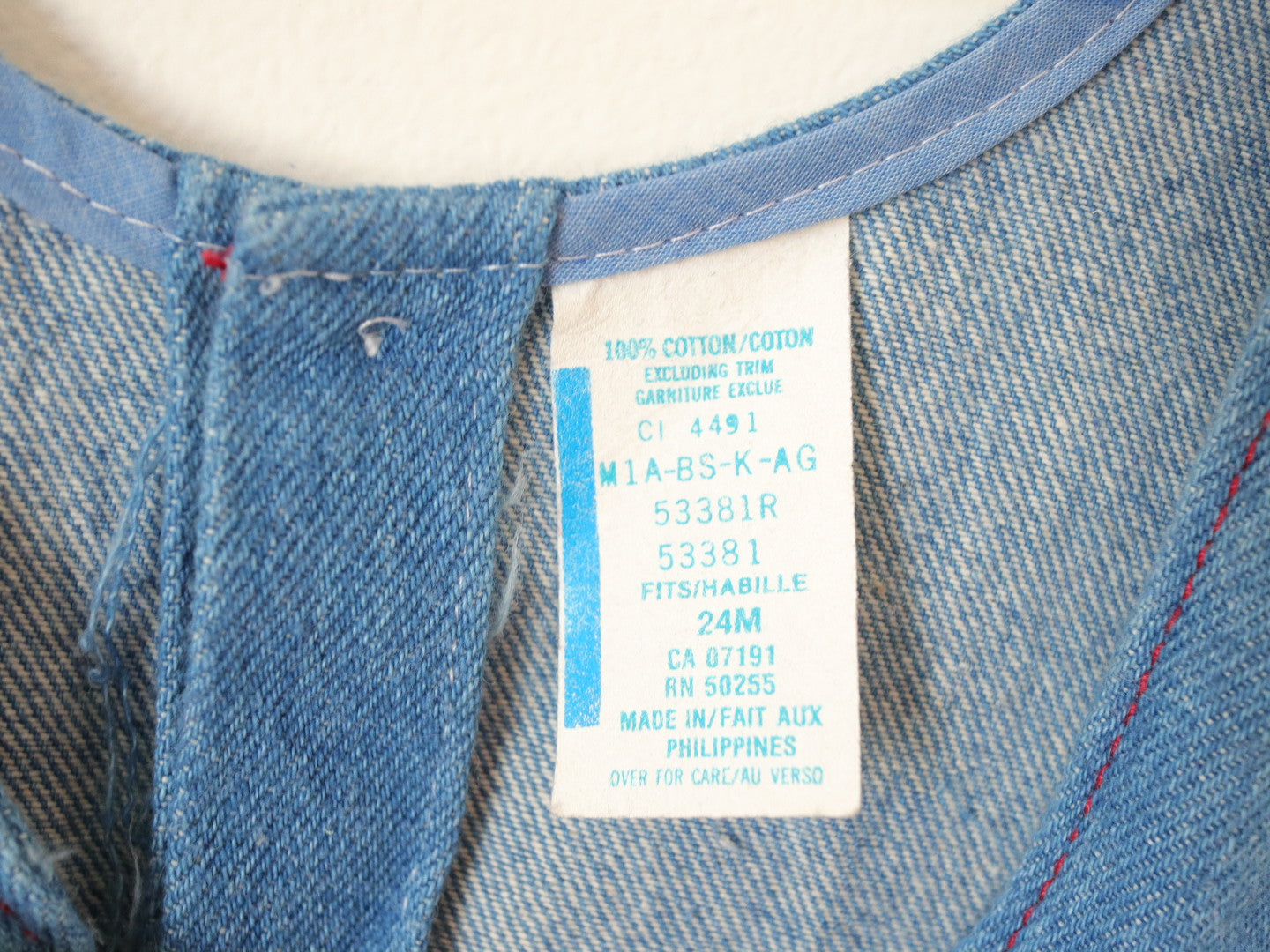 Vintage Fruits Embroidered Denim Dress / 2-3T