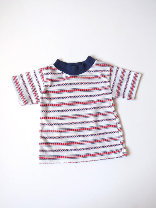 Vintage Striped 70's Baby Single Stitch T-Shirt + Pants SET / 12M