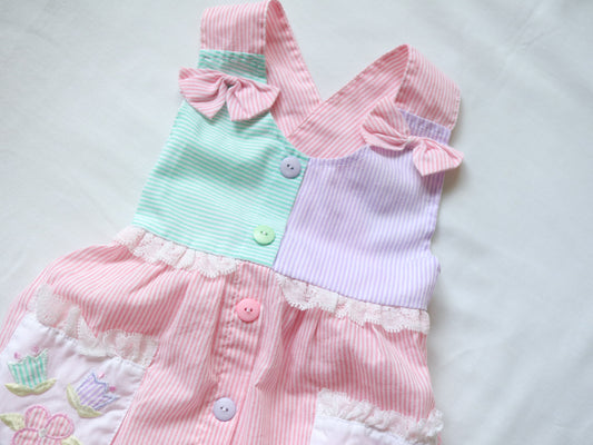 Vintage Candy Multicolour Stripe Baby Romper / 18M