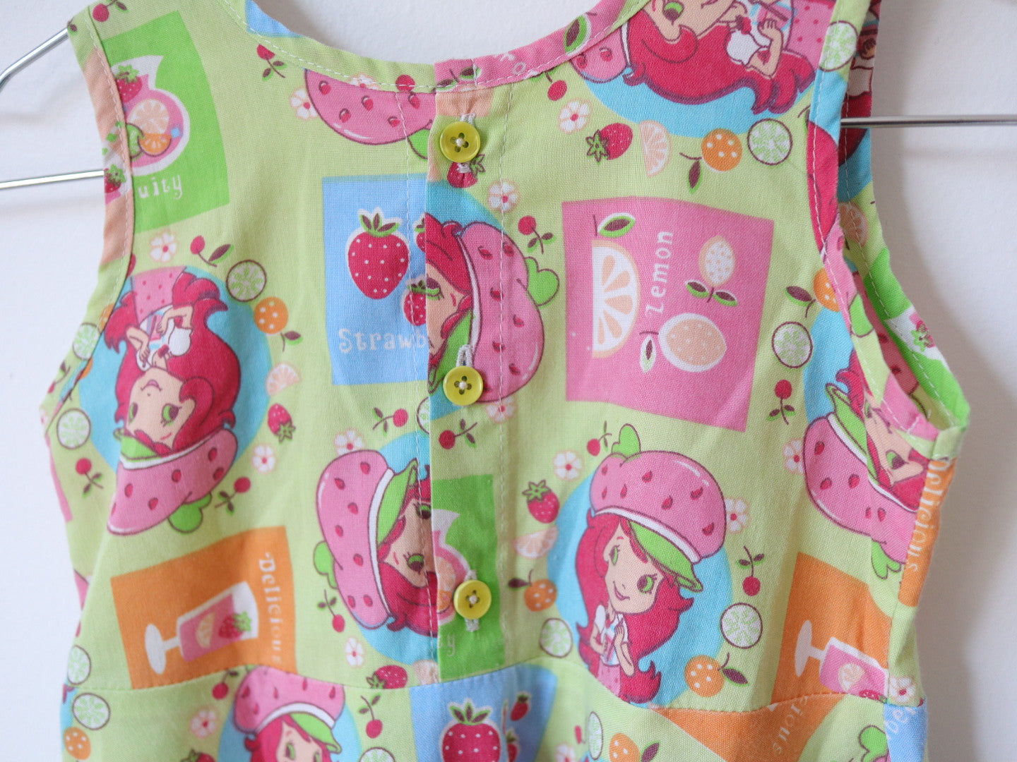 Y2K Strawberry Shortcake Green Cotton Dress / 3-4Y