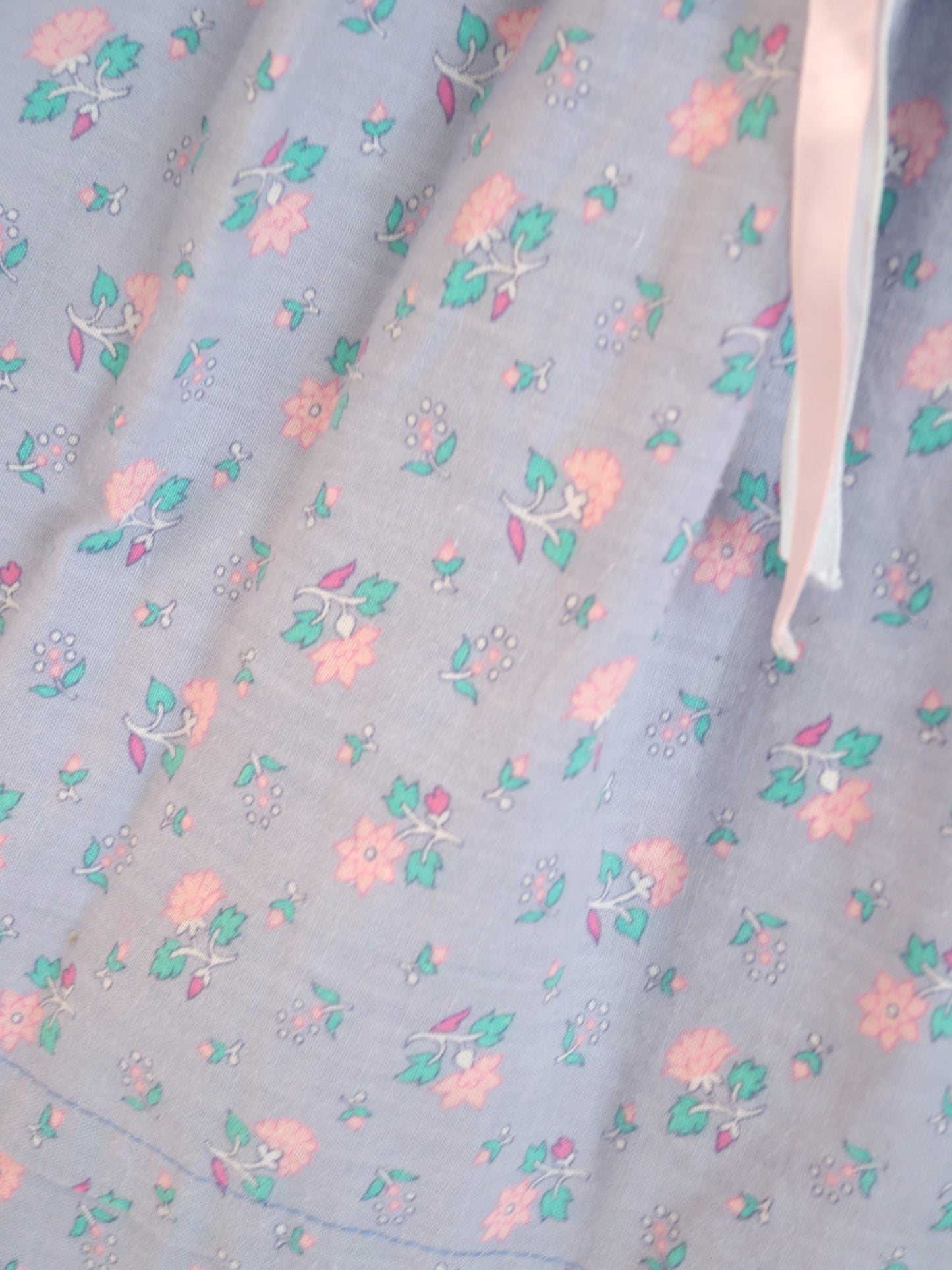 Robe vintage à rubans floraux violet/rose / 2-3 ans