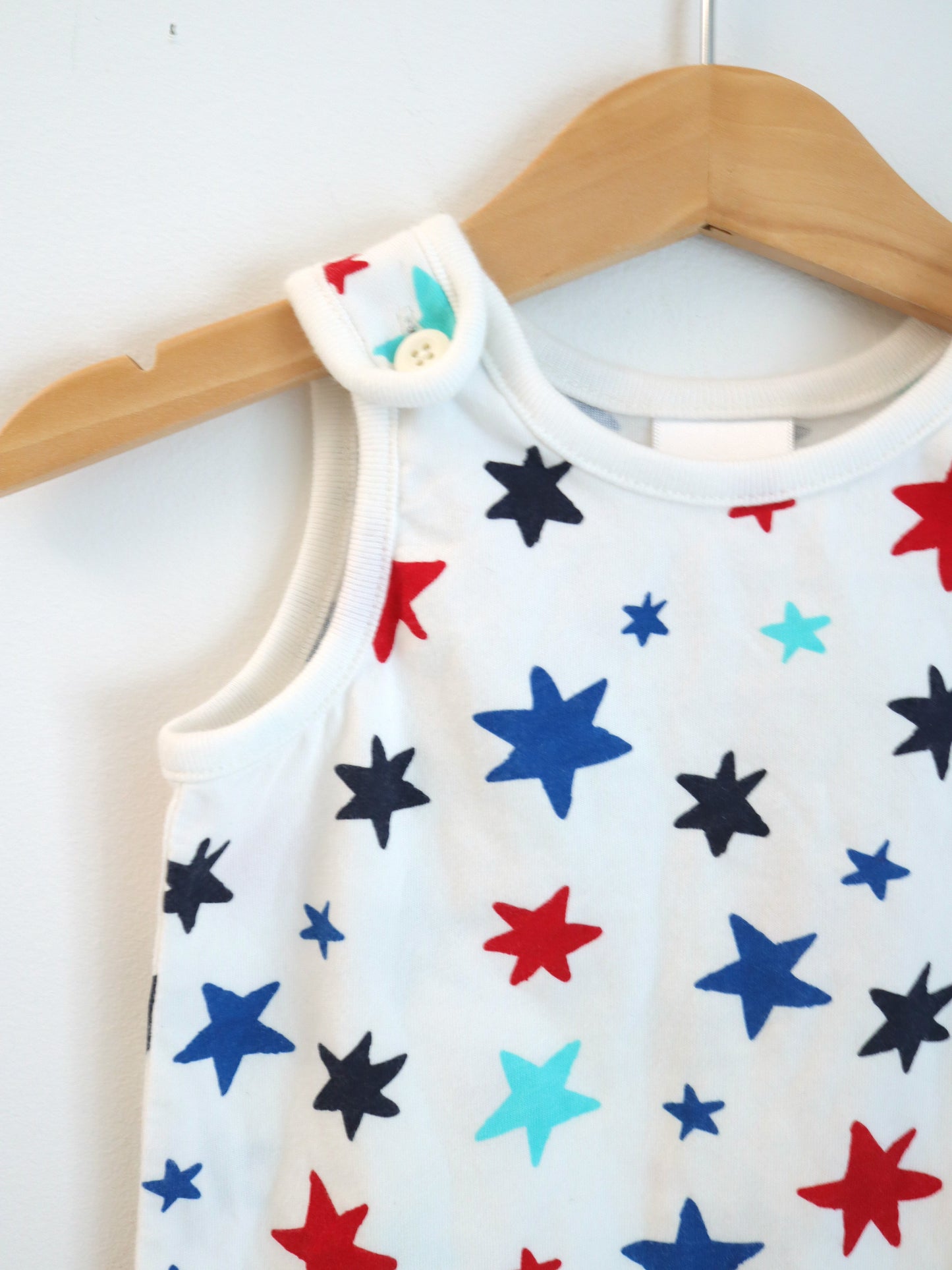 Hanna Andersson Baby Button Shoulder Tank Romper / 6-12M