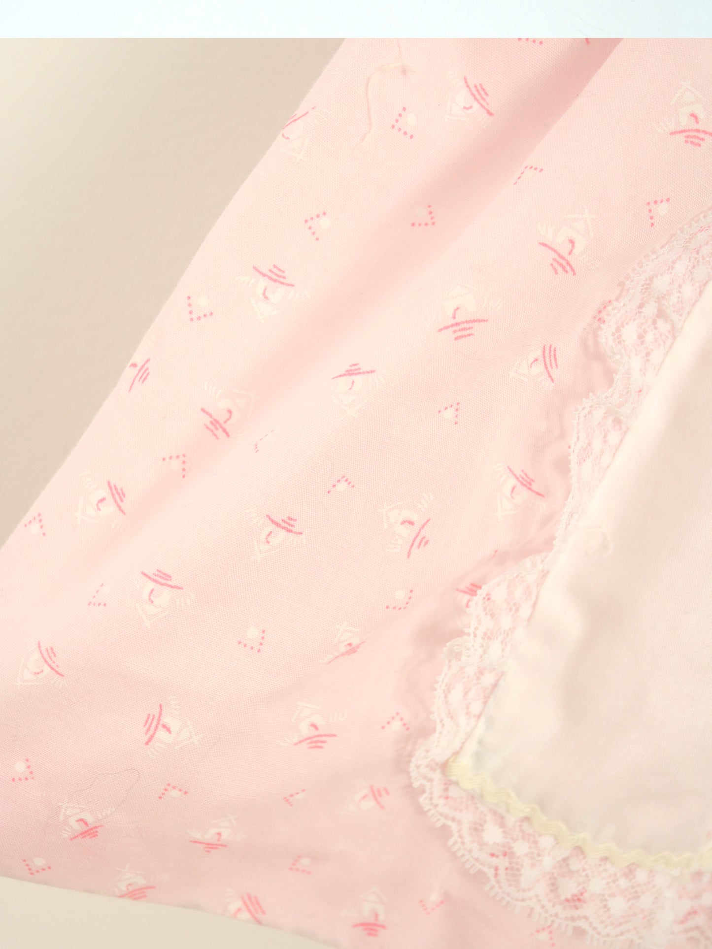 Vintage Pink Laced Sleeve Dress / 18M