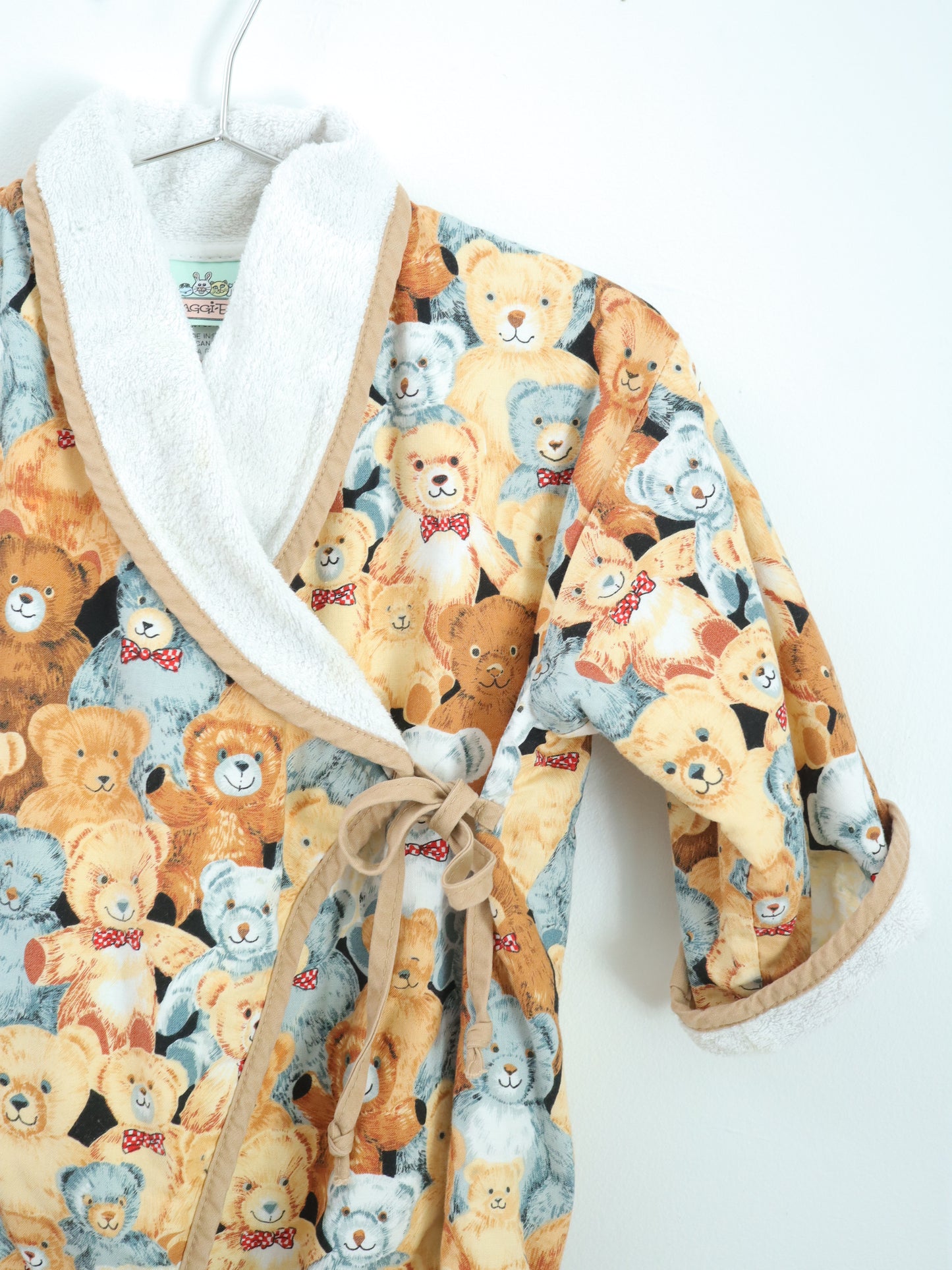 Vintage Teddy Bears Terrycloth Lining Rompers / 12-18M