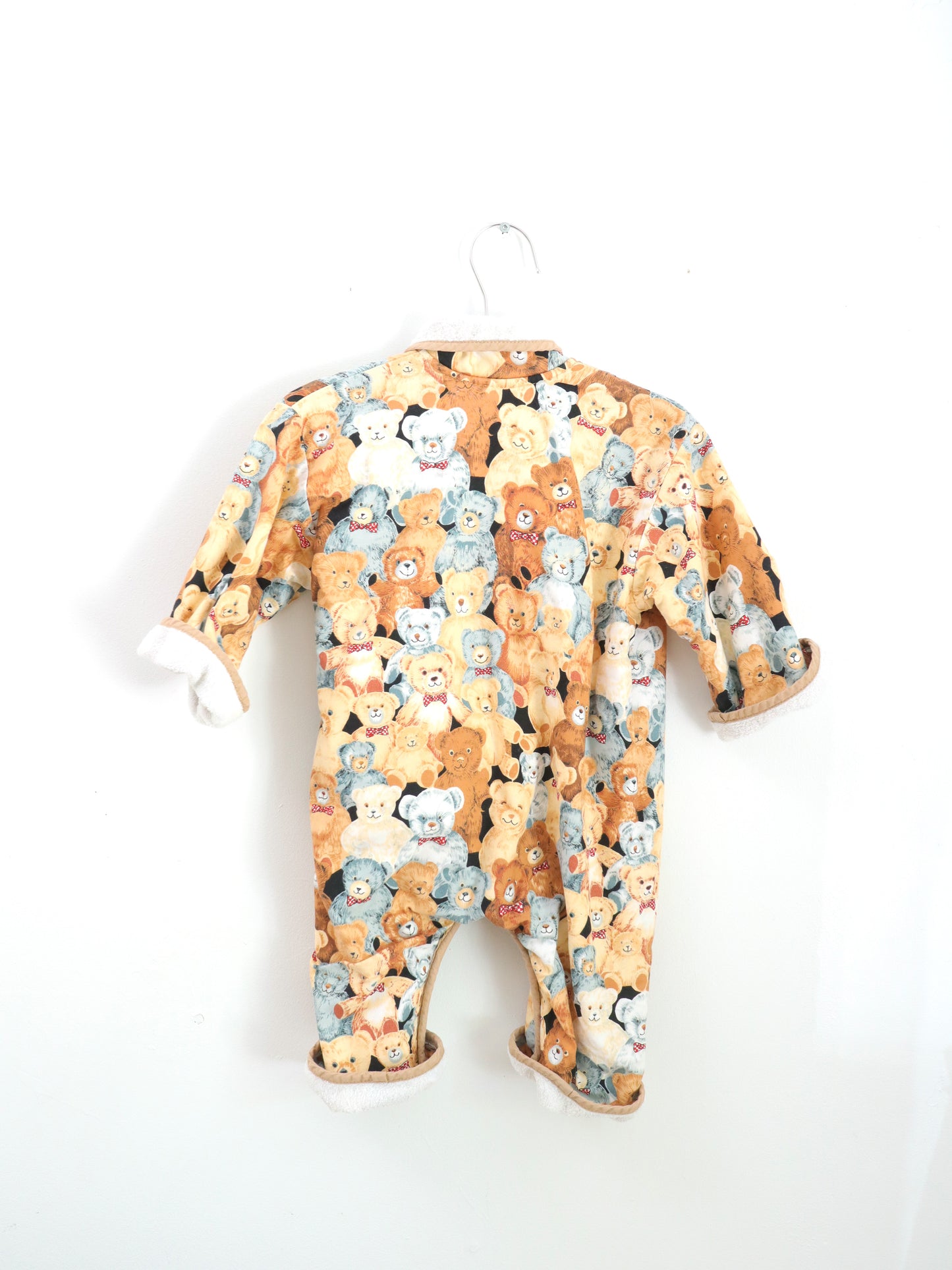 Vintage Teddy Bears Terrycloth Lining Rompers / 12-18M