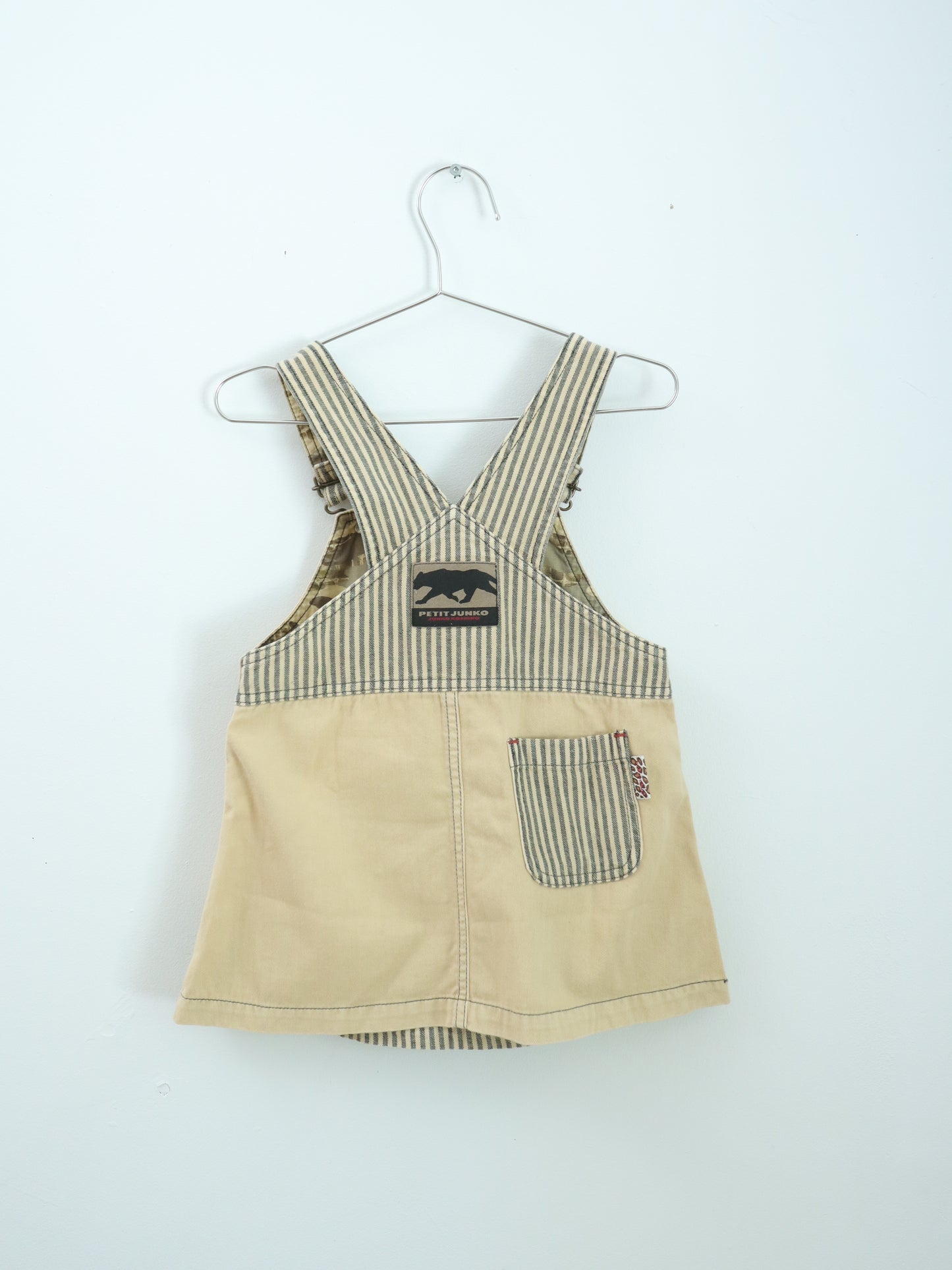 Vintage Petit Junko Beige Overall Dress / 2-3Y