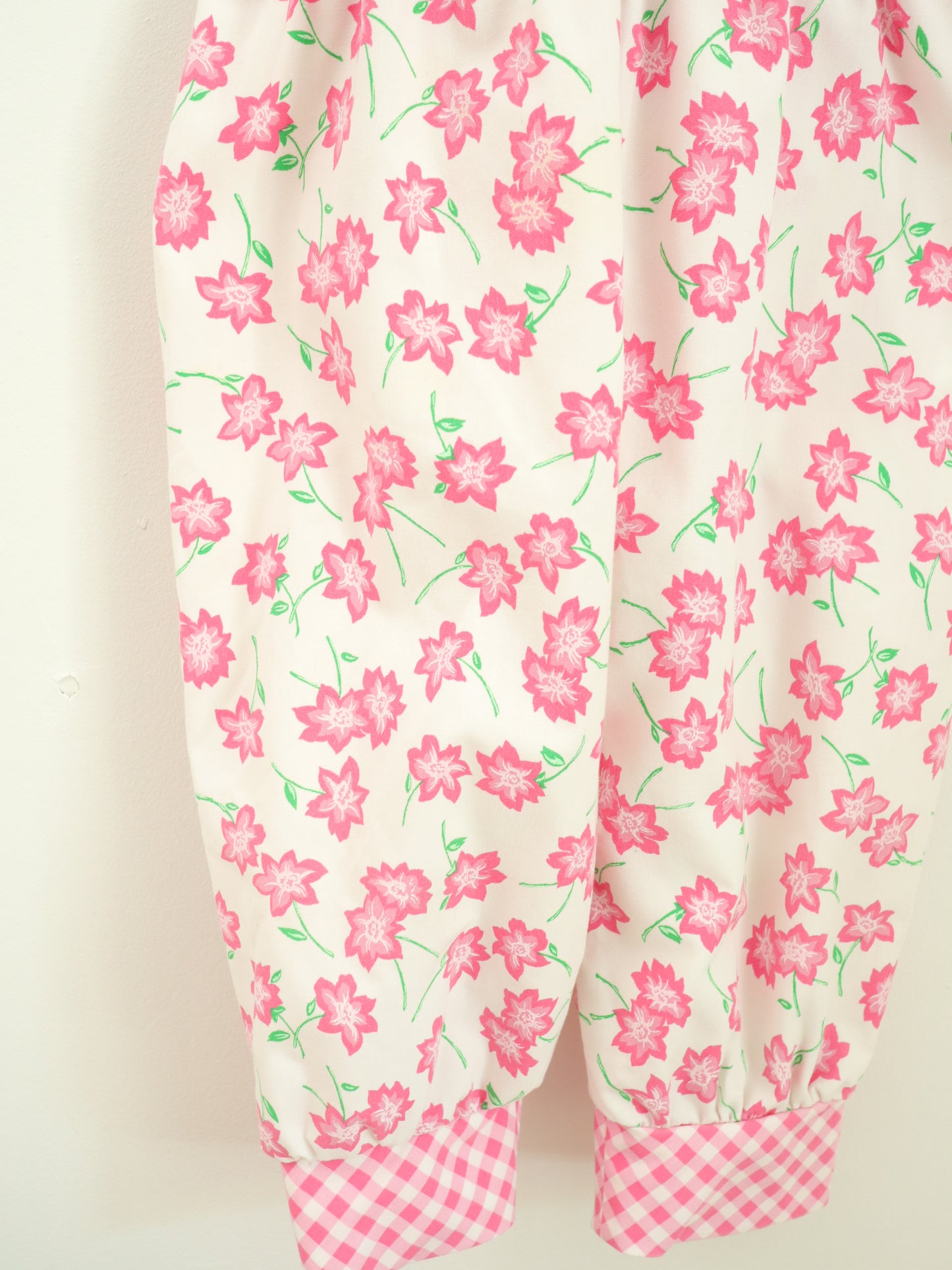 Vintage Pink Gingham+Floral Overall / 3Y