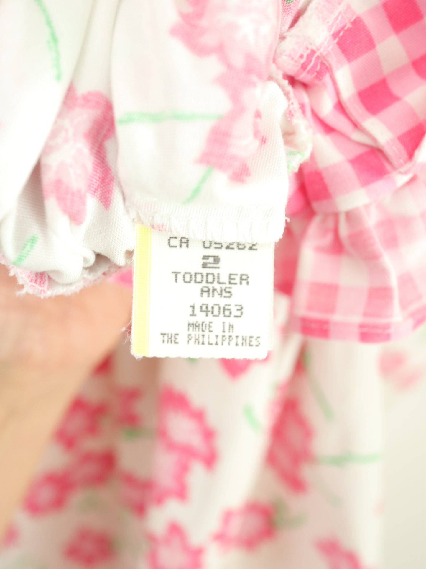 Vintage Pink Gingham+Floral Overall / 3Y