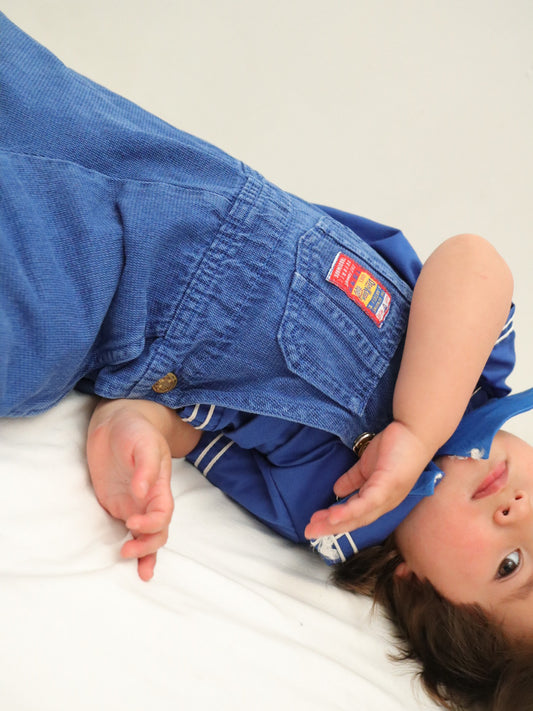 Vintage OSHKOSH Blue Cotton Baby Overall / 12-18M