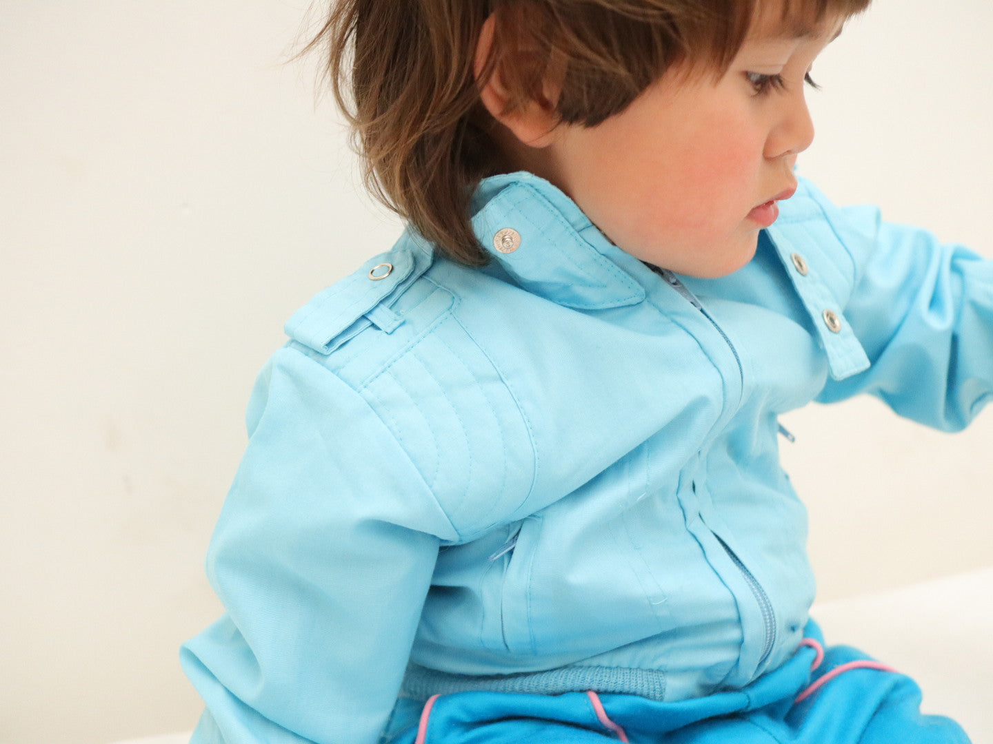 Vintage Light Blue Windbreaker Jacket / 18M