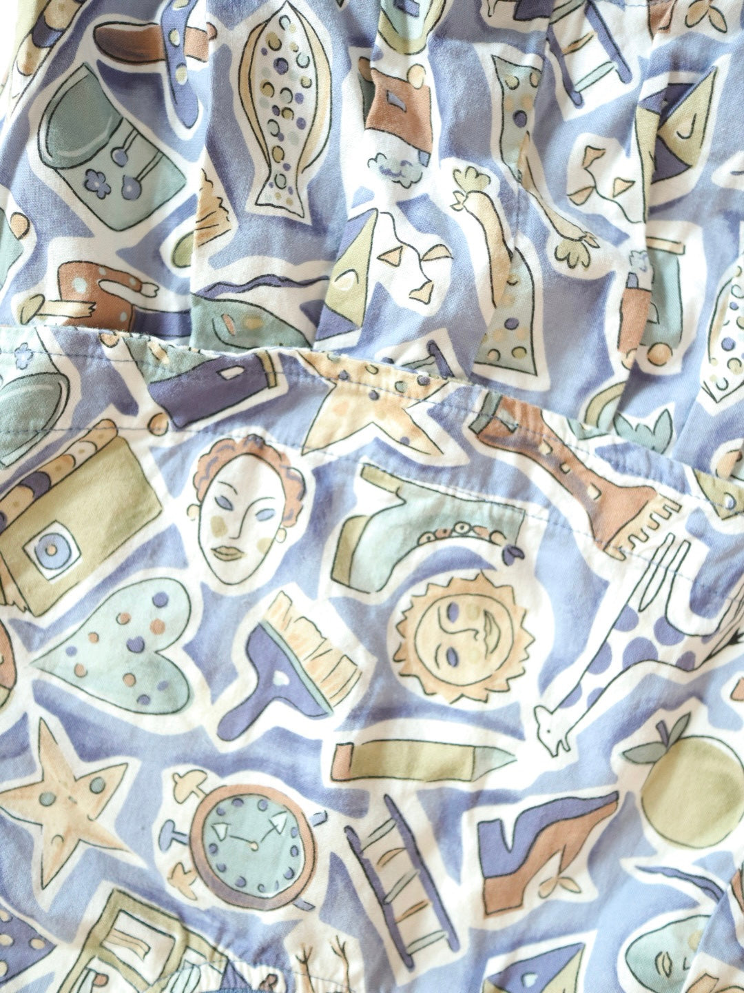 SET of 2 Vintage Baby Retro Print Short Rompers / 6M