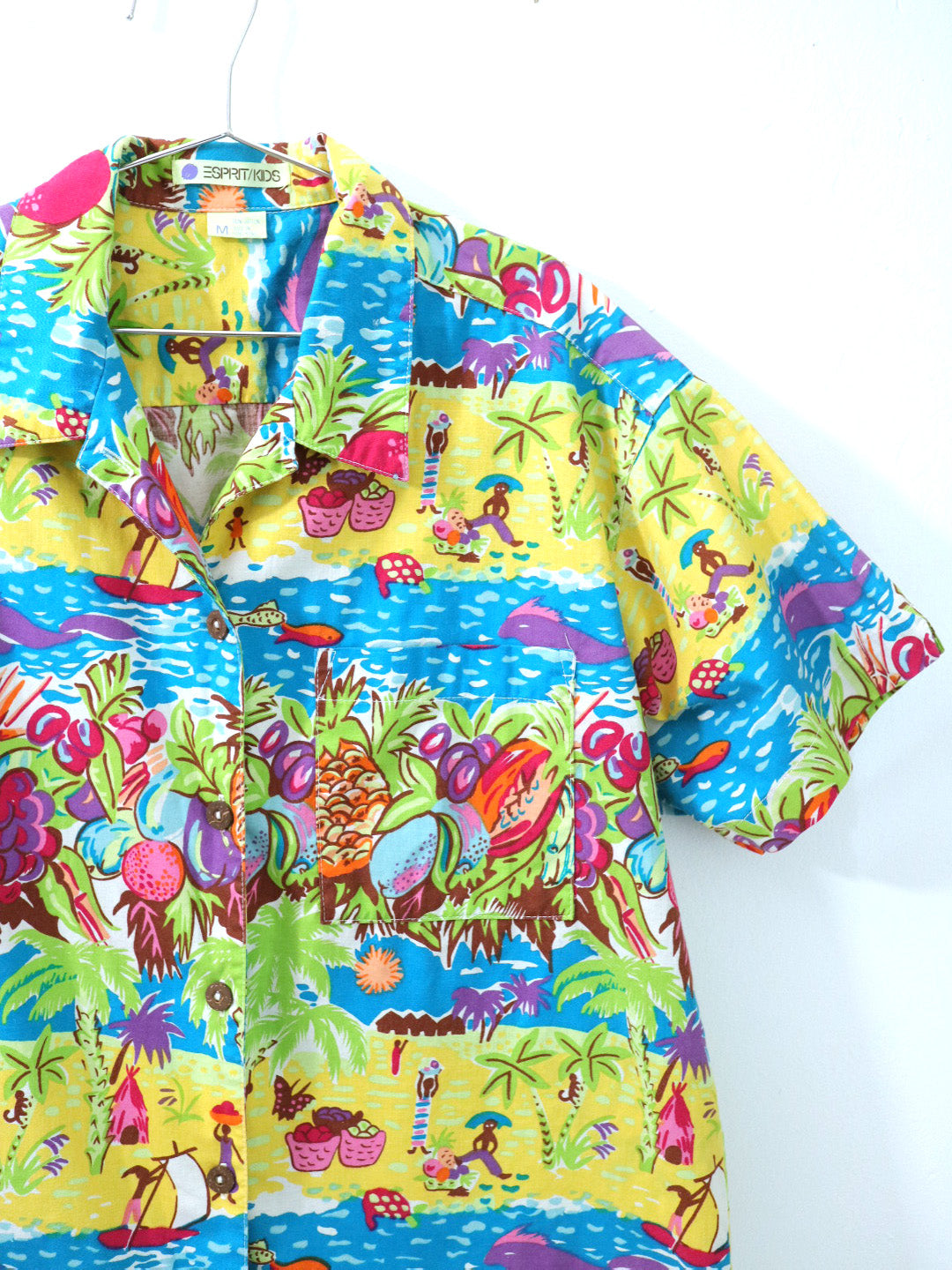 Vintage ESPRIT Kids Beach Print Multicolour Shirt / Youth M, 8-10Y