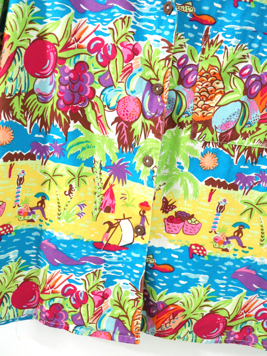 Vintage ESPRIT Kids Beach Print Multicolour Shirt / Youth M, 8-10Y