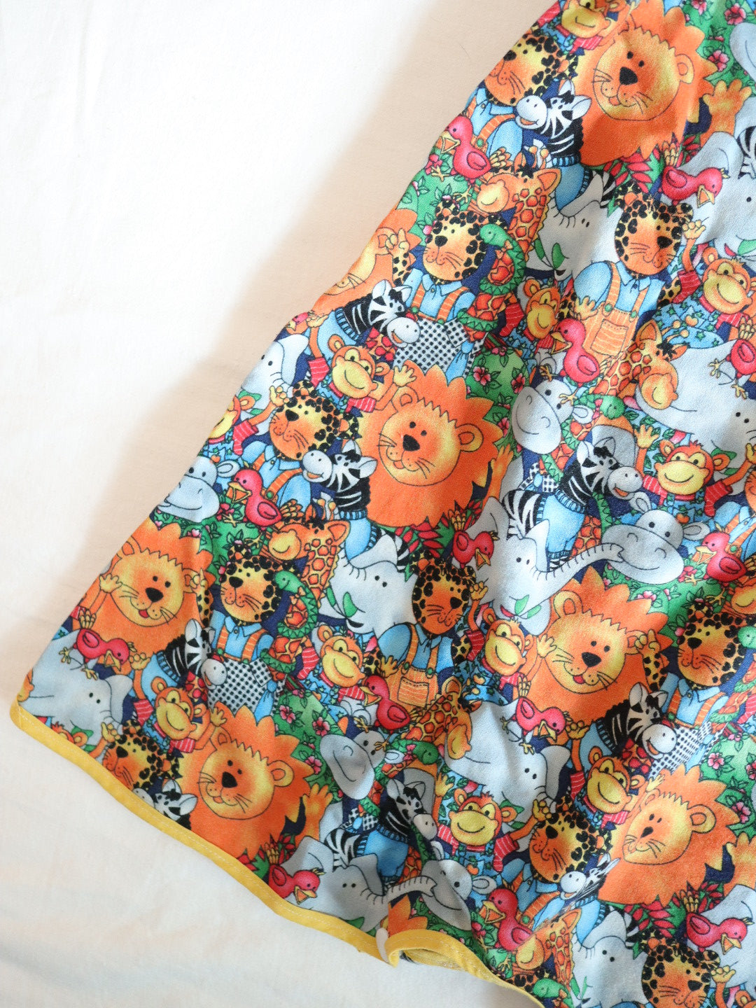 Retro Animal Print Handmade Short Romper / 12-18M