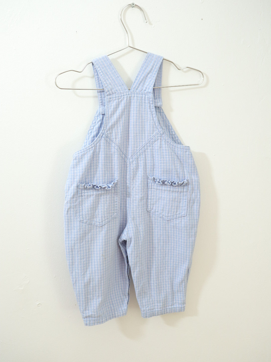 Vintage Blue Plaid Cotton Baby Overall / 9-12M