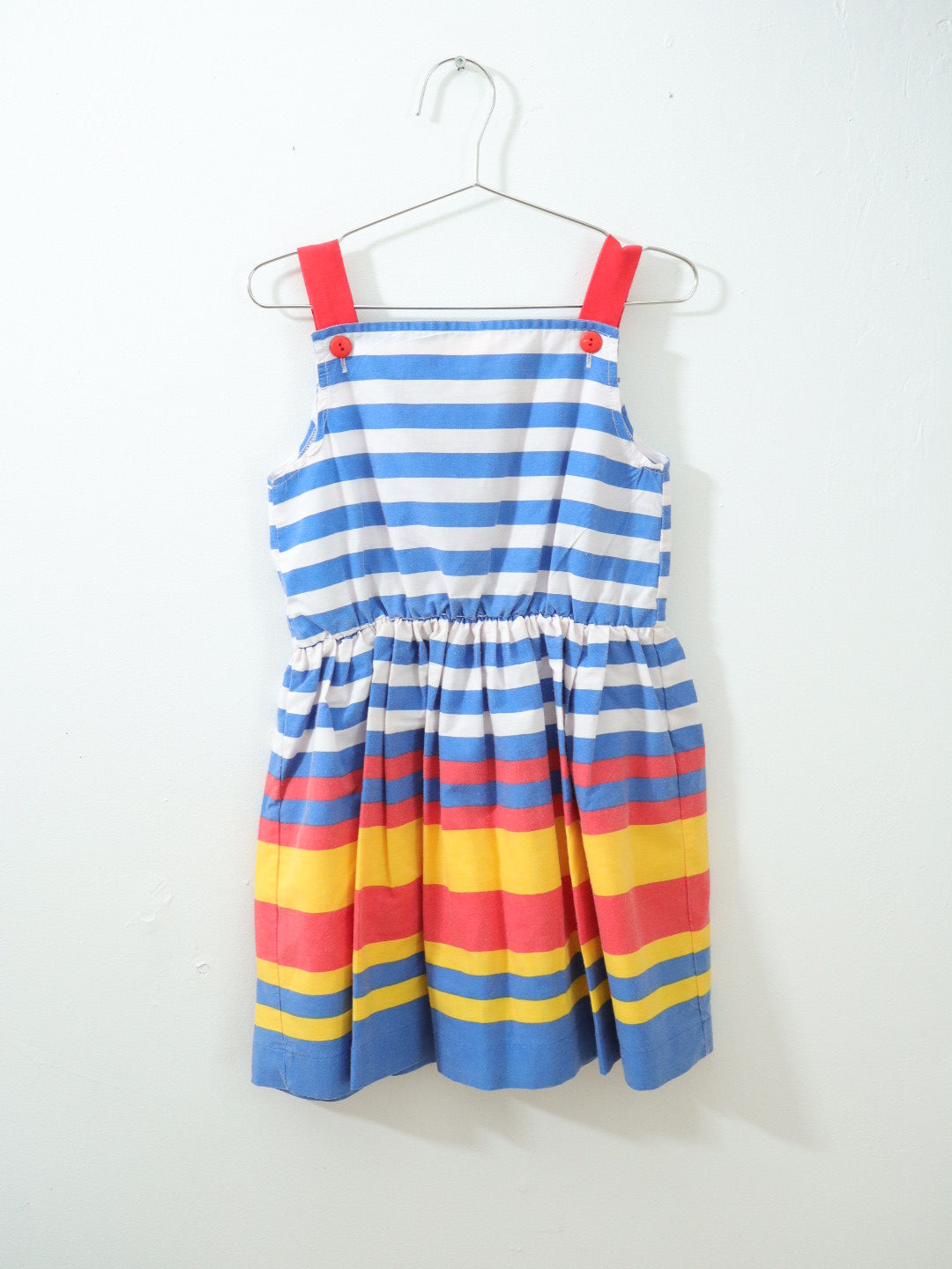 Vintage Multi Colour Stripe Summer Dress / 6Y