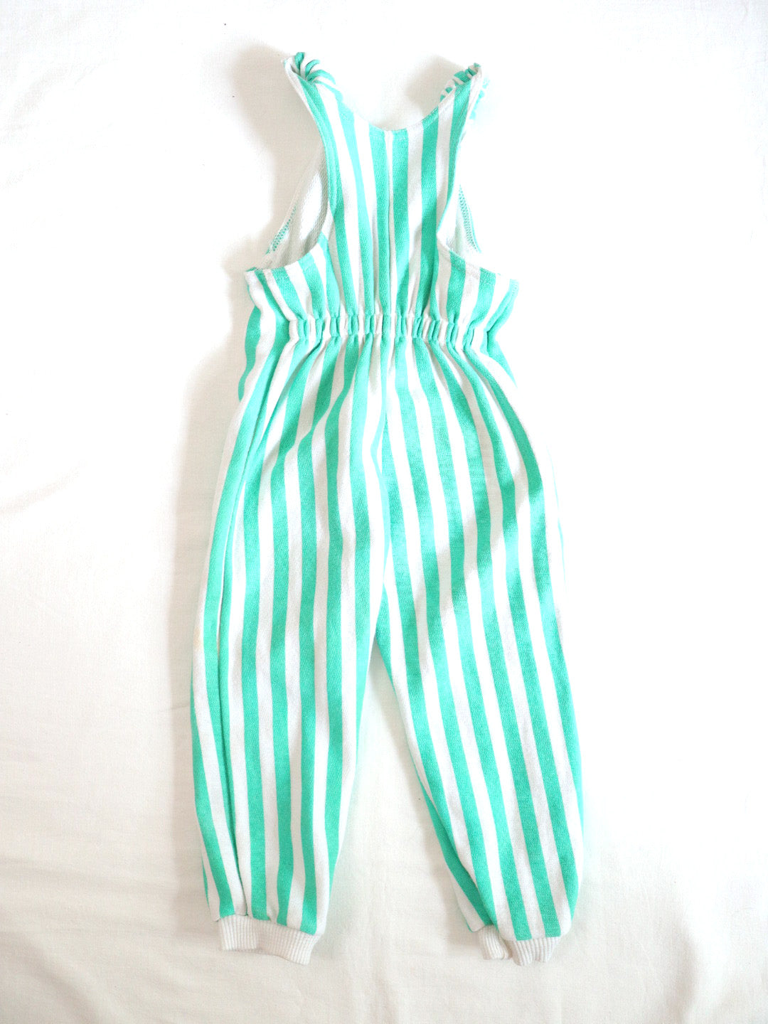 Vintage GYM12 Green Stripe Baby Overall / 12M
