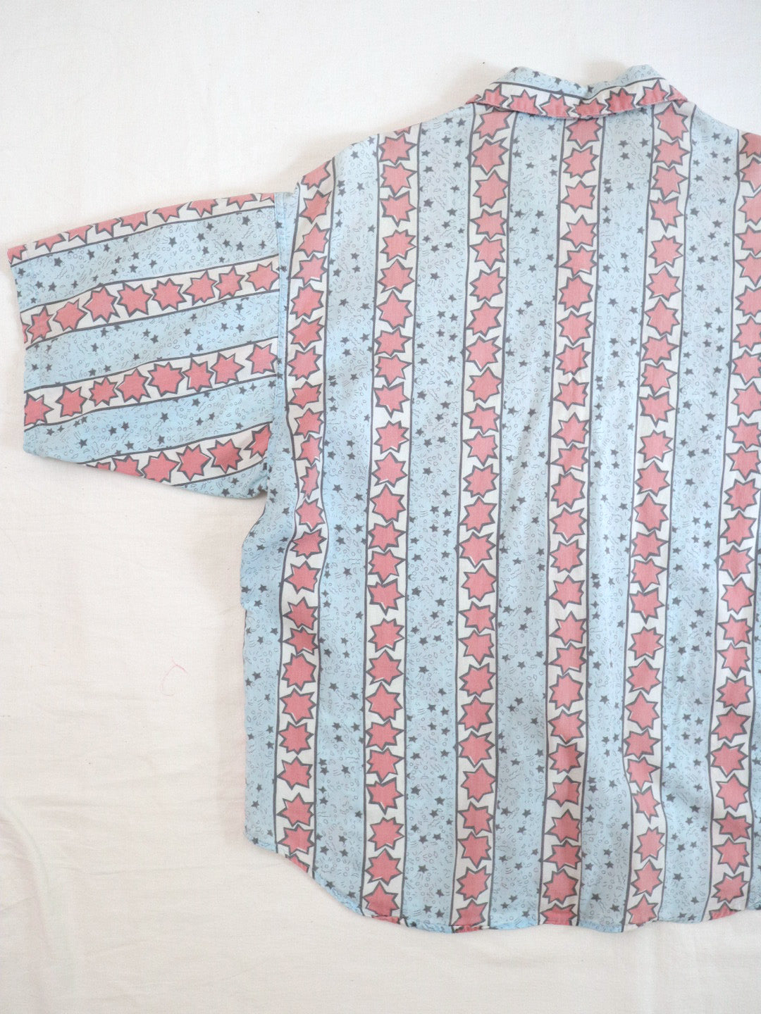 Vintage Stripe & Stars Print Oversized Shirt / Youth M, 10-12Y