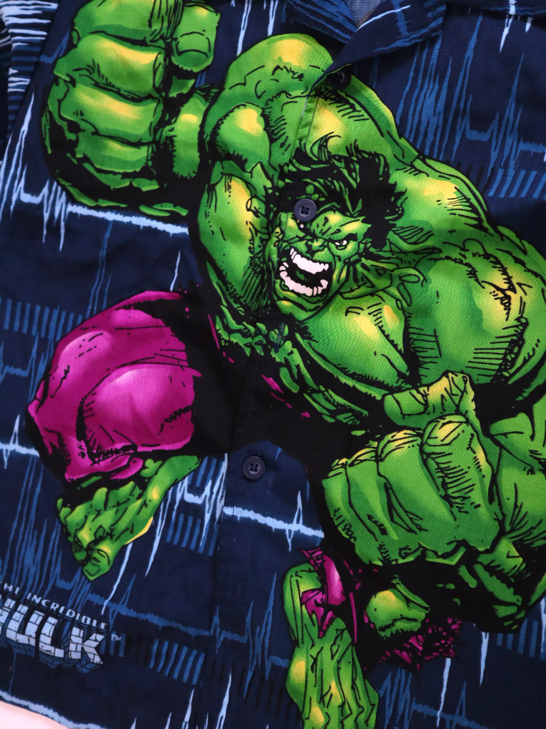 Y2K The Incredible HULK Kids Oversized Shirts / Youth M, 10-12Y
