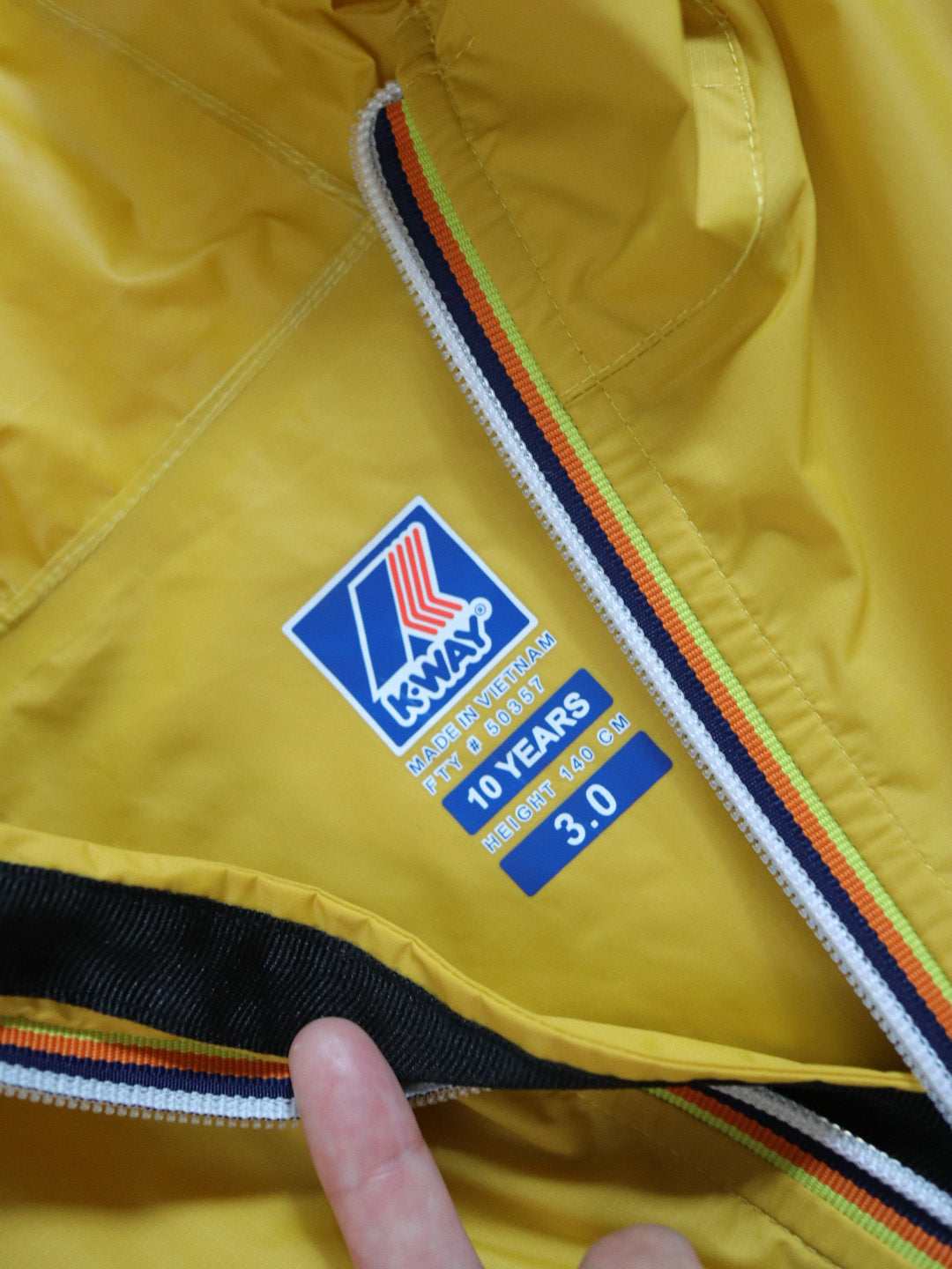 K-WAY Yellow Half Zip Packable Windbreaker Rain Jacket / 10Y
