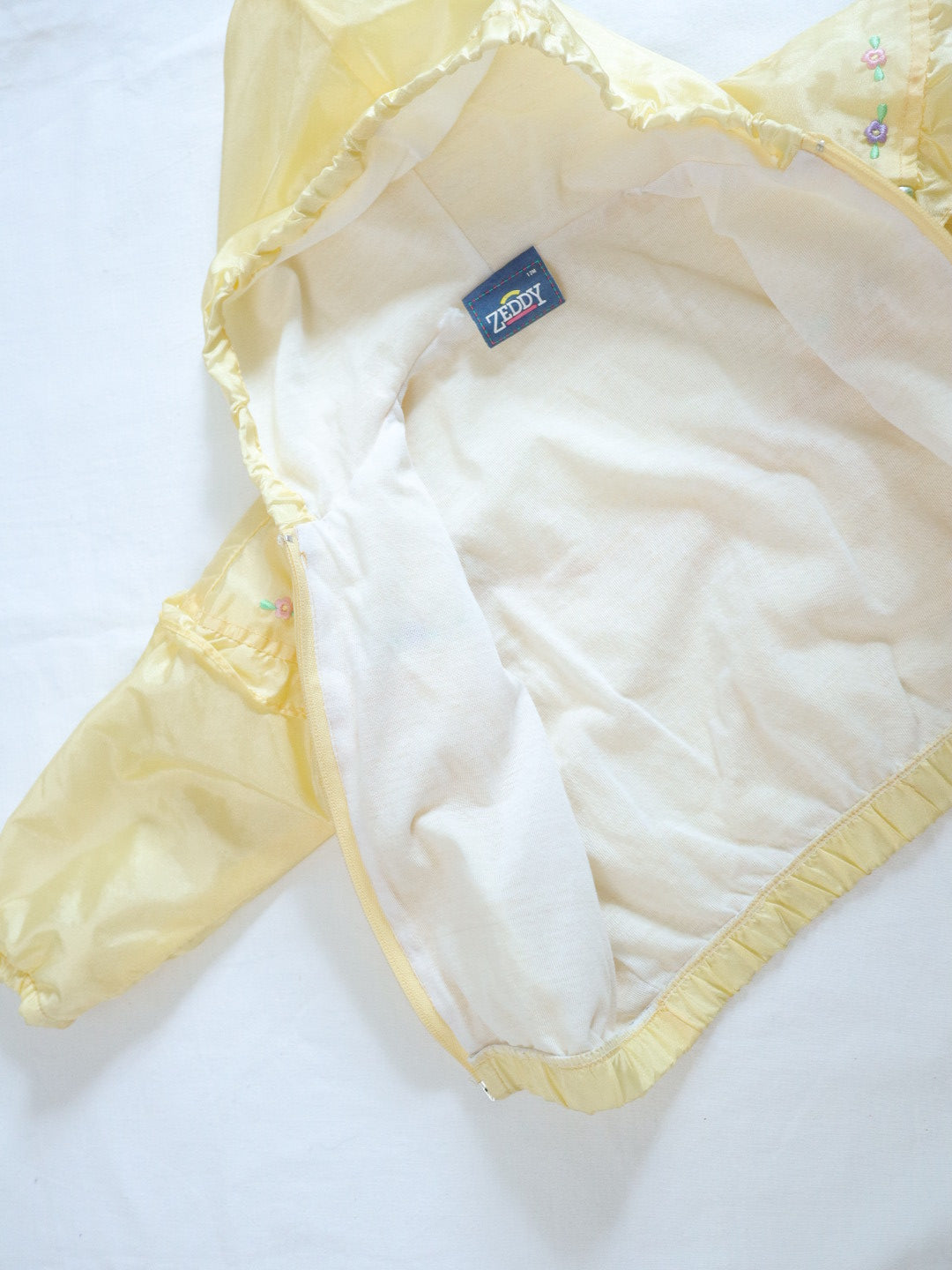 Vintage Hooded Yellow Flower Windbreaker Jacket / 12M