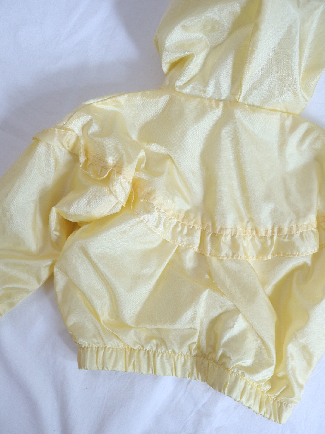 Vintage Hooded Yellow Flower Windbreaker Jacket / 12M
