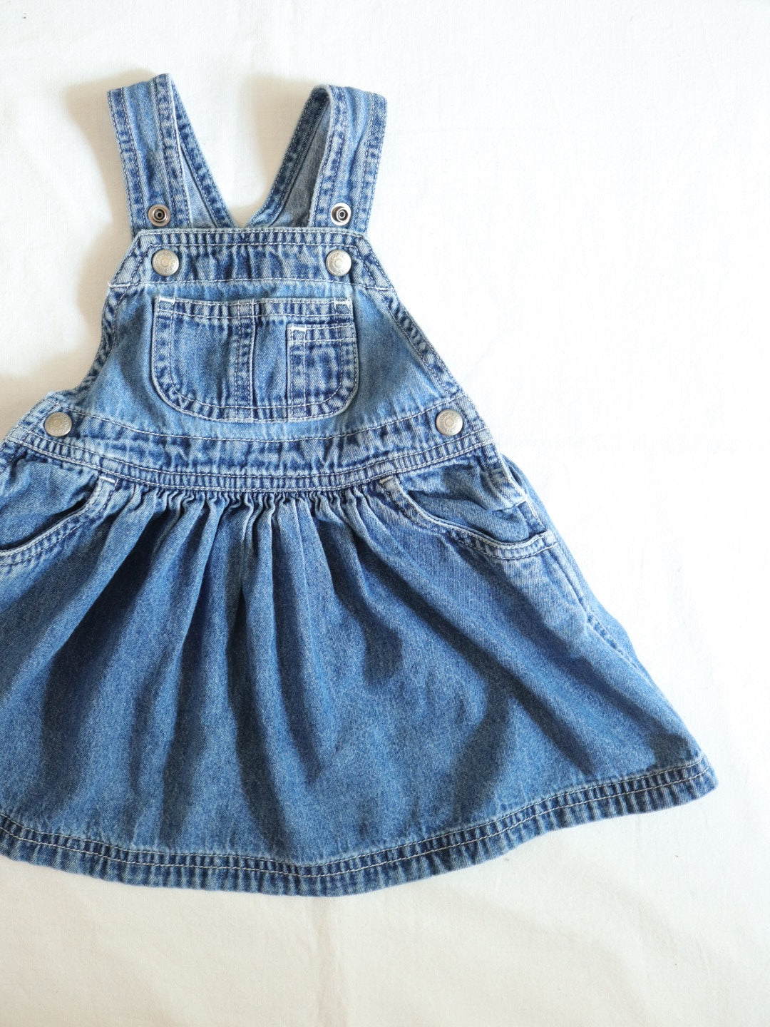Vintage Classic GAP Denim Baby Overall Dress / 3-6M
