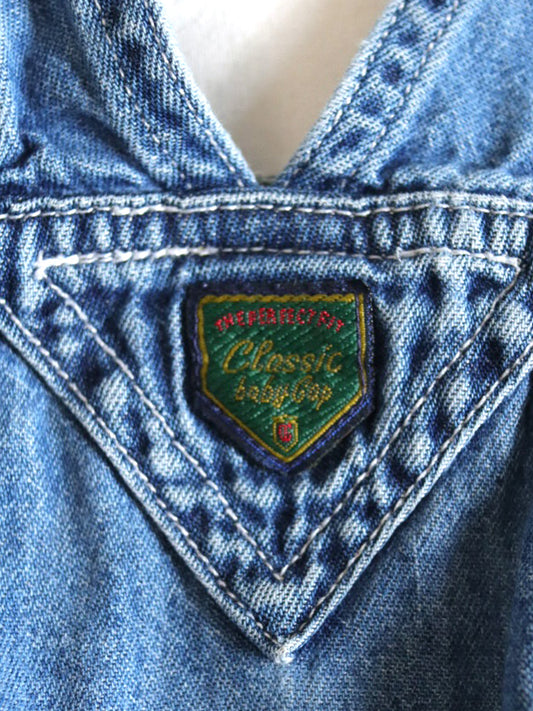 Vintage Classic GAP Denim Baby Overall Dress / 3-6M