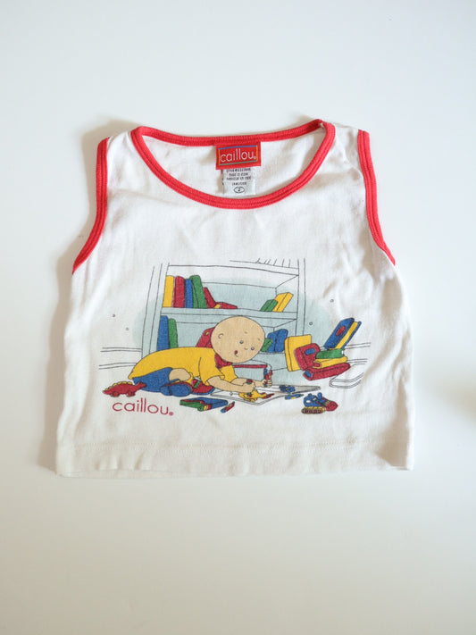 Vintage Doodling Caillou Print Tank Top / 2Y