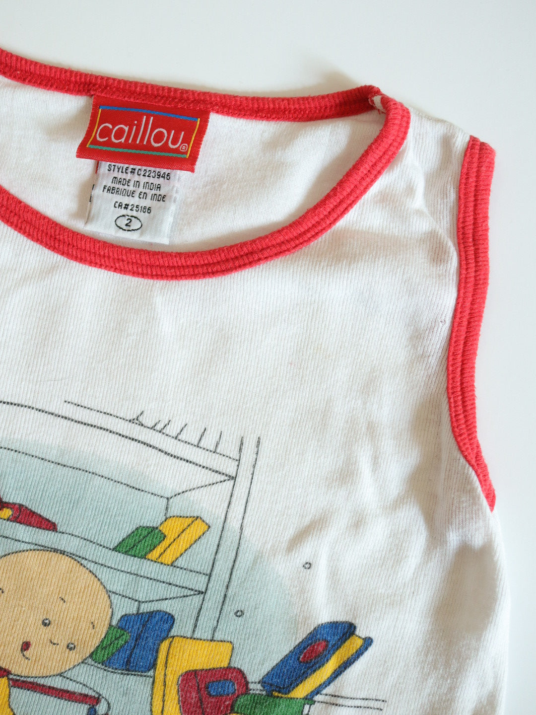 Vintage Doodling Caillou Print Tank Top / 2Y