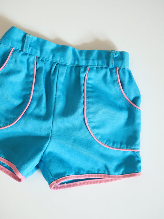 Vintage Blue & Pink Sports Shorts / 2-3Y