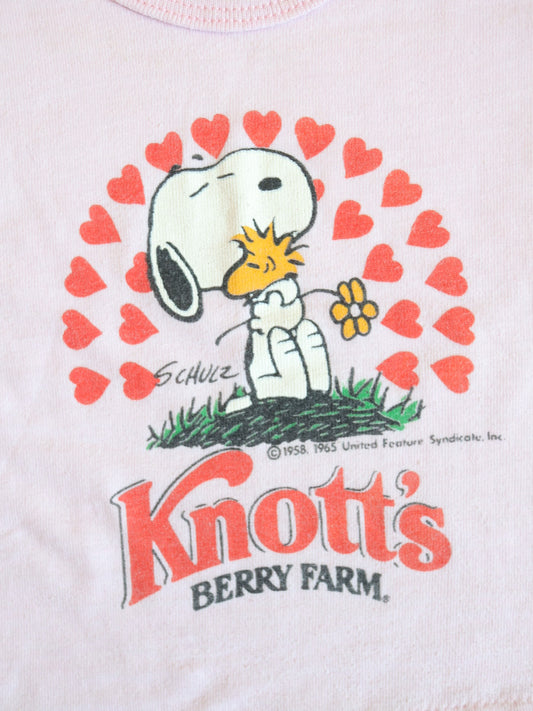 Vintage SNOOPY Pink Baby Tee + Watermelon Shorts Outfit SET / 12-18M