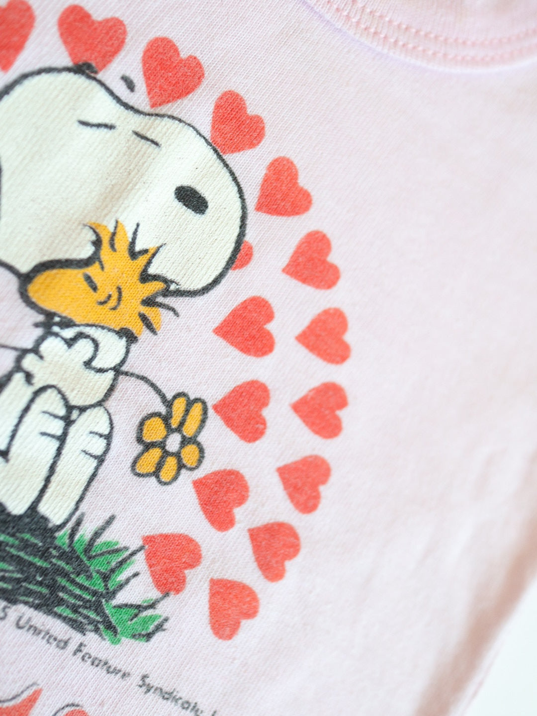 Vintage SNOOPY Pink Baby Tee + Watermelon Shorts Outfit SET / 12-18M