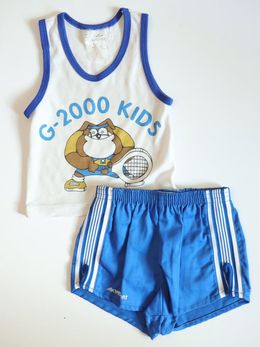 Vintage MONSPORT Blue Sports Shorts / 4-6Y