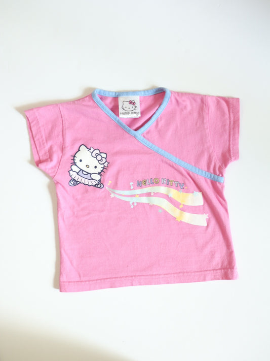 Y2K HELLO KITTY Pink Baby Tee / 4-5Y