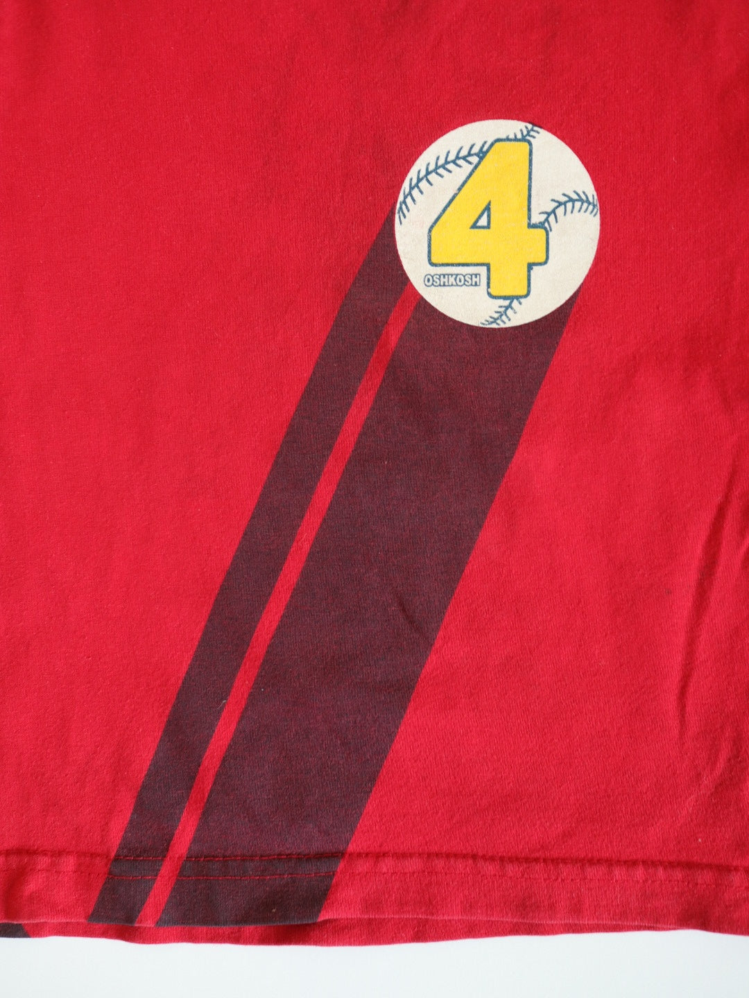 Vintage OSHKOSH Baseball Number 4 Red Tee / 3-4Y