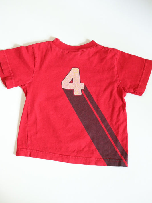 Vintage OSHKOSH Baseball Number 4 Red Tee / 3-4Y