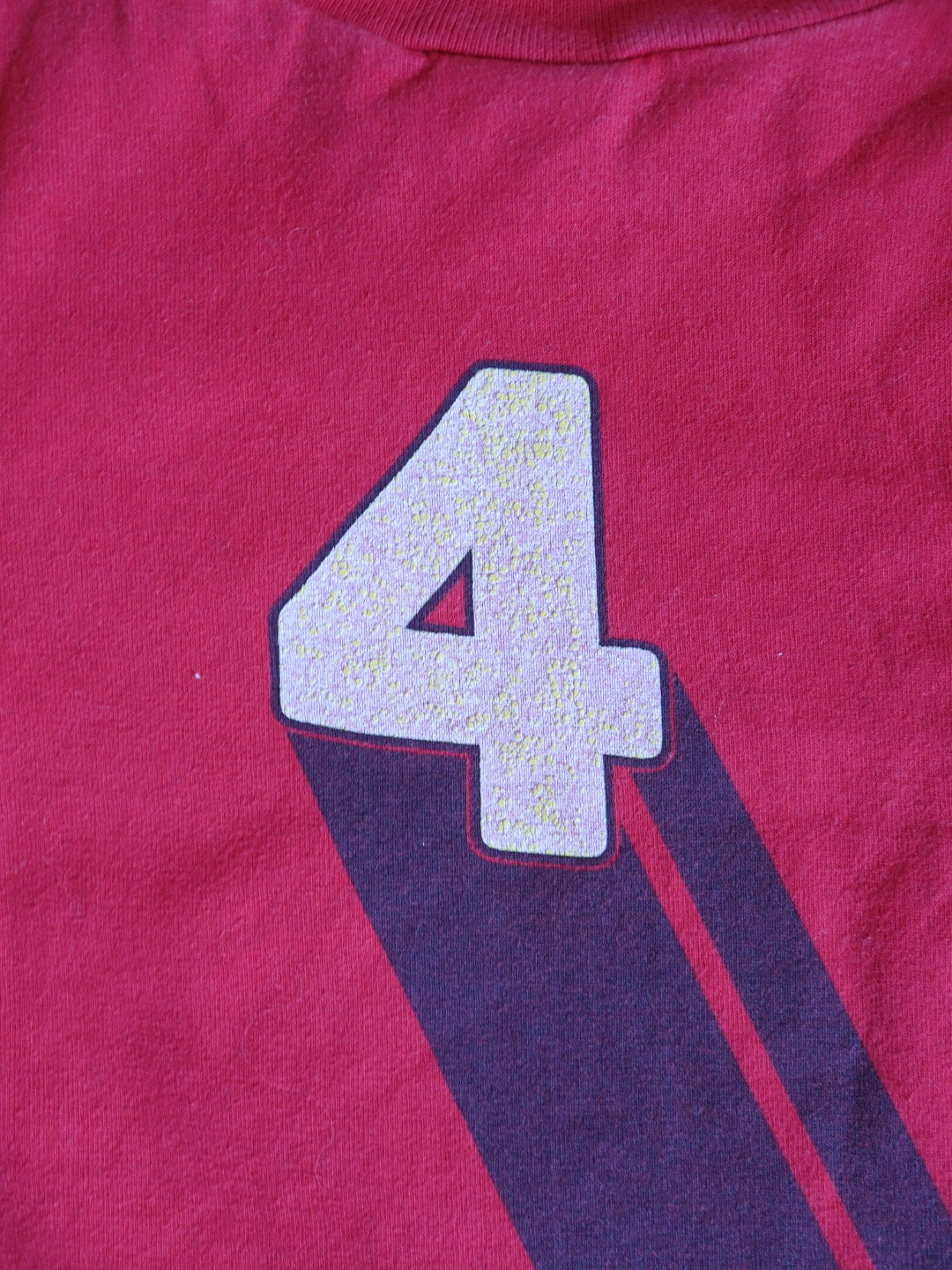 Vintage OSHKOSH Baseball Number 4 Red Tee / 3-4Y