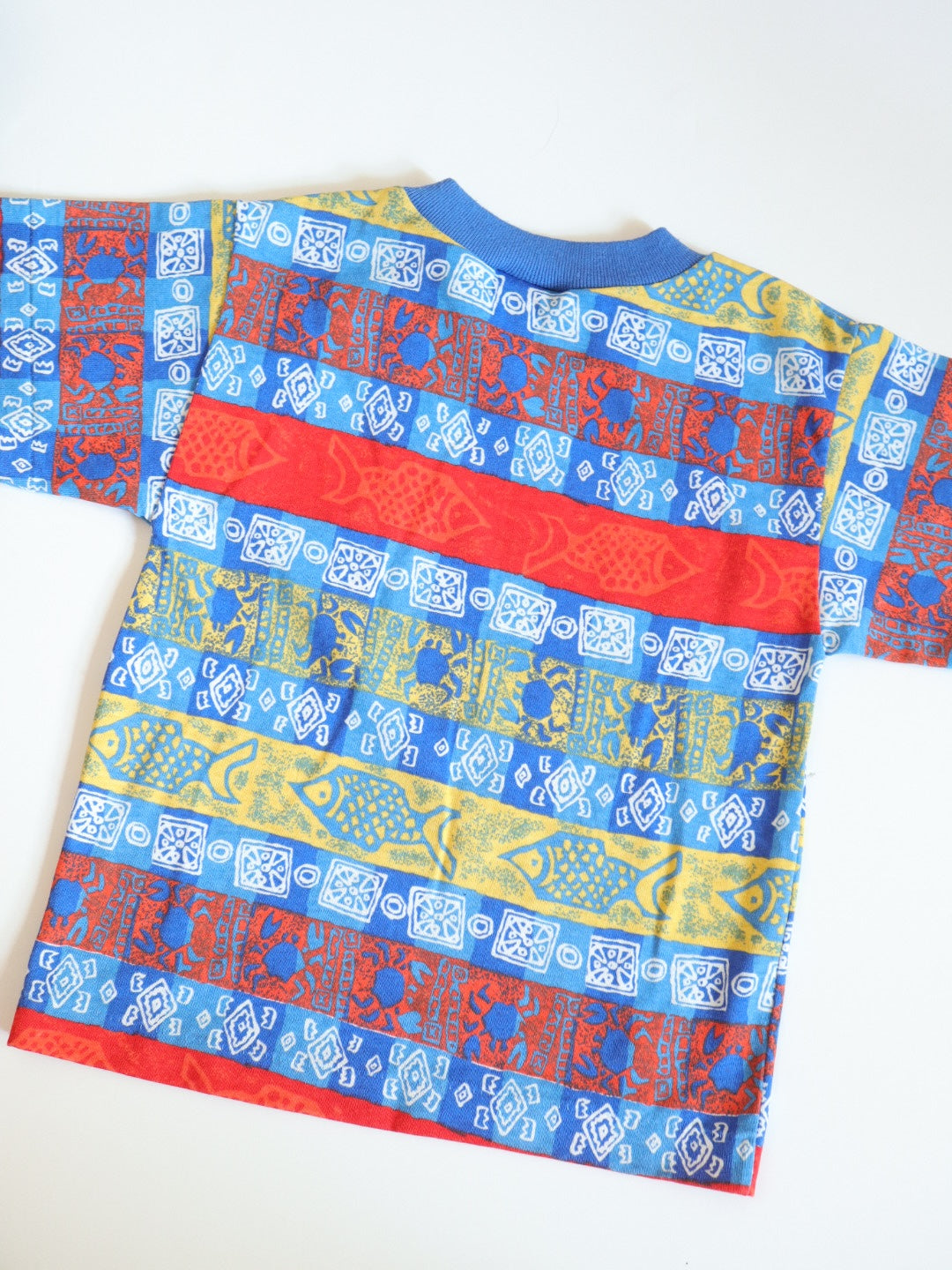Vintage 80-90s Sea Animal Print Striped Tee / 5-6Y