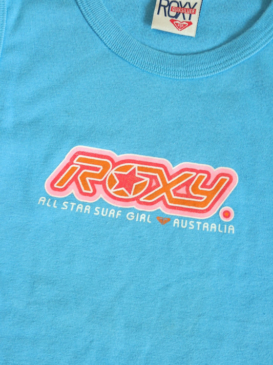 Vintage 90s Y2K ROXY Blue Surf Girl Tank Top / 6-8Y+