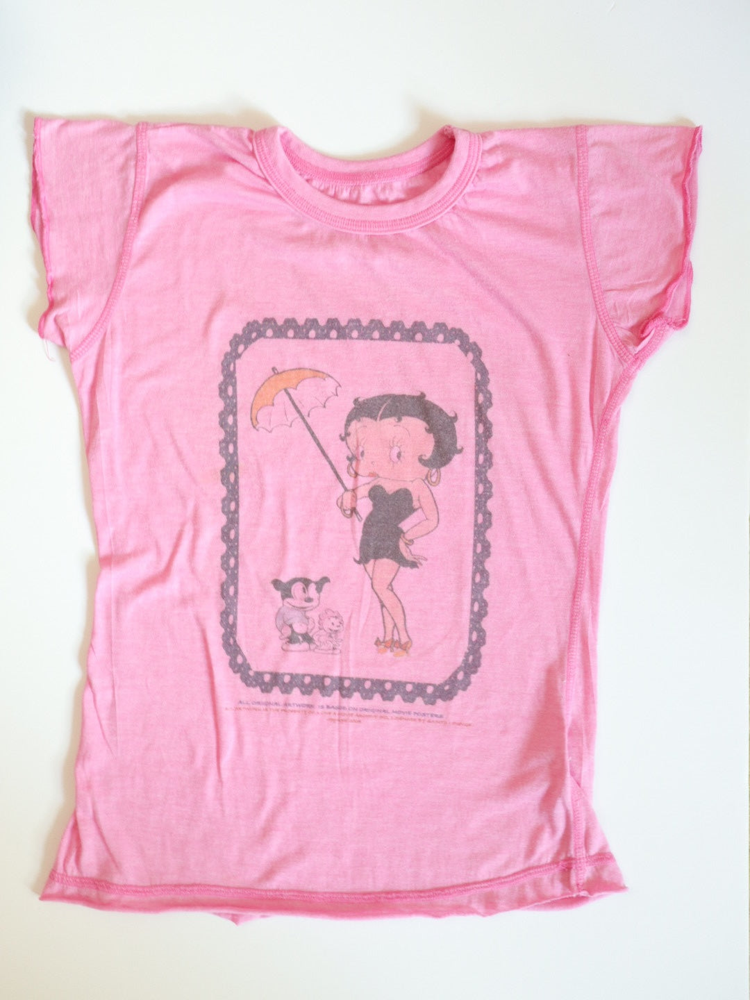 Y2K Betty Blue Pink Print Tee / Youth M, 8-10Y