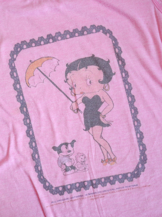 Y2K Betty Blue Pink Print Tee / Youth M, 8-10Y