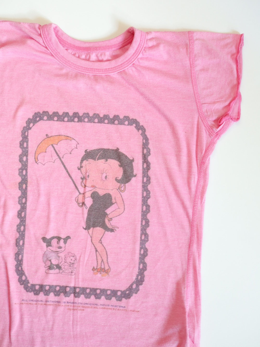 Y2K Betty Blue Pink Print Tee / Youth M, 8-10Y