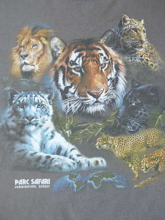 Retro Safari Animal Tigers Print Tee / 8-10Y