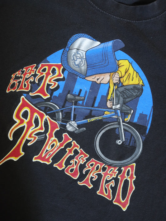 Y2K BMX Boy "Get Twisted" Print Black Tee / 10-12Y
