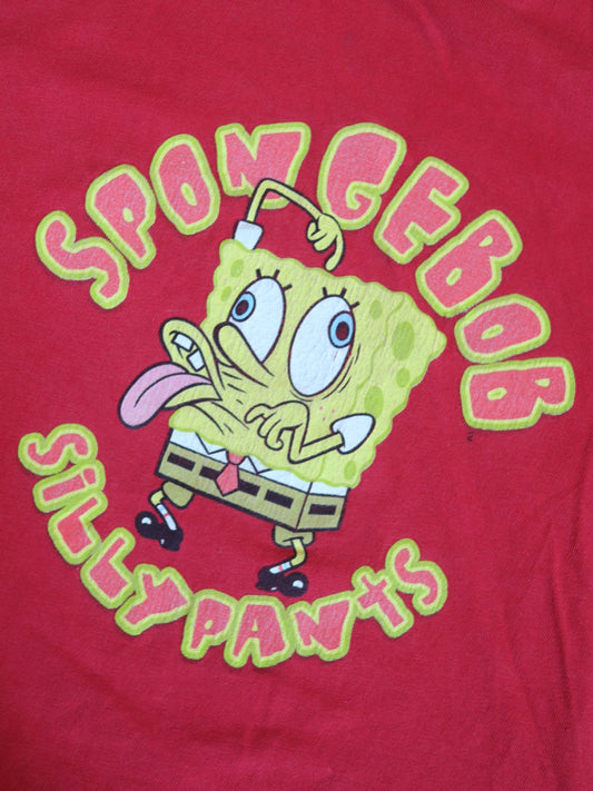 Y2K SPONGEBOB SILLY PANTS Red Tee / 10-12Y