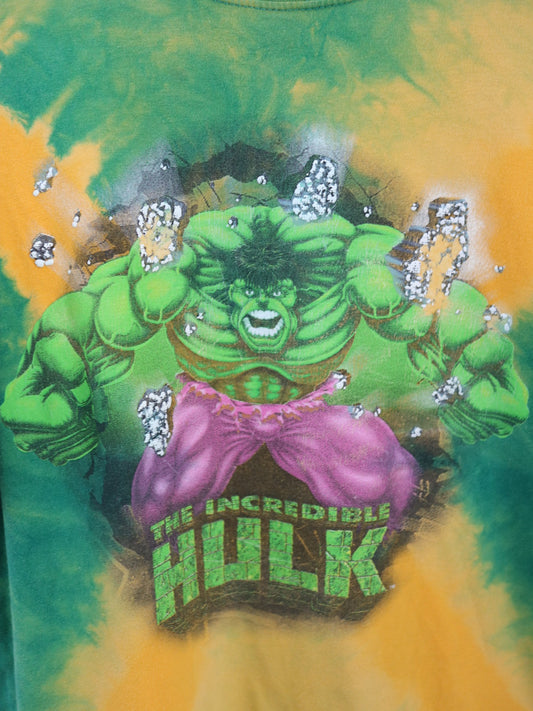Y2K The Incredible Hulk Green Tie-dye Tee / 12Y+