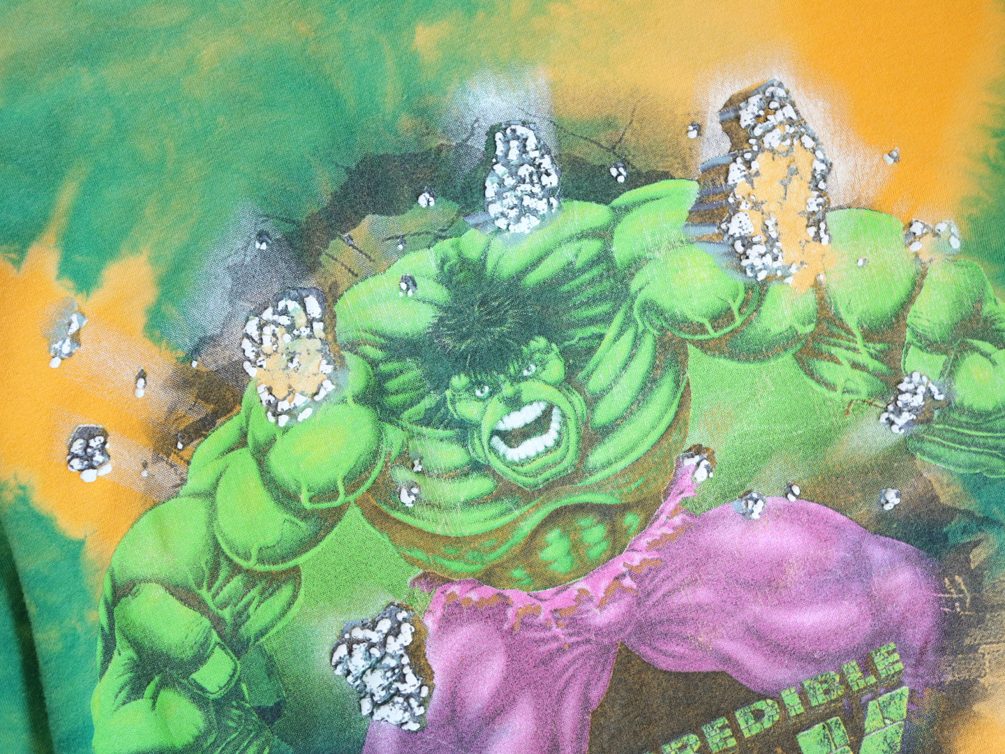Y2K The Incredible Hulk Green Tie-dye Tee / 12Y+